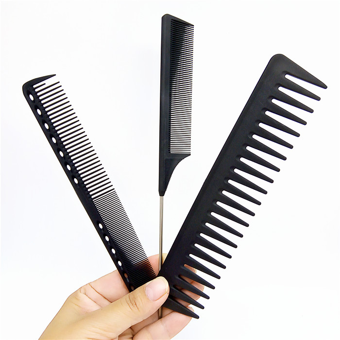 Professional barber salon use carbon fiber hair cutting comb set