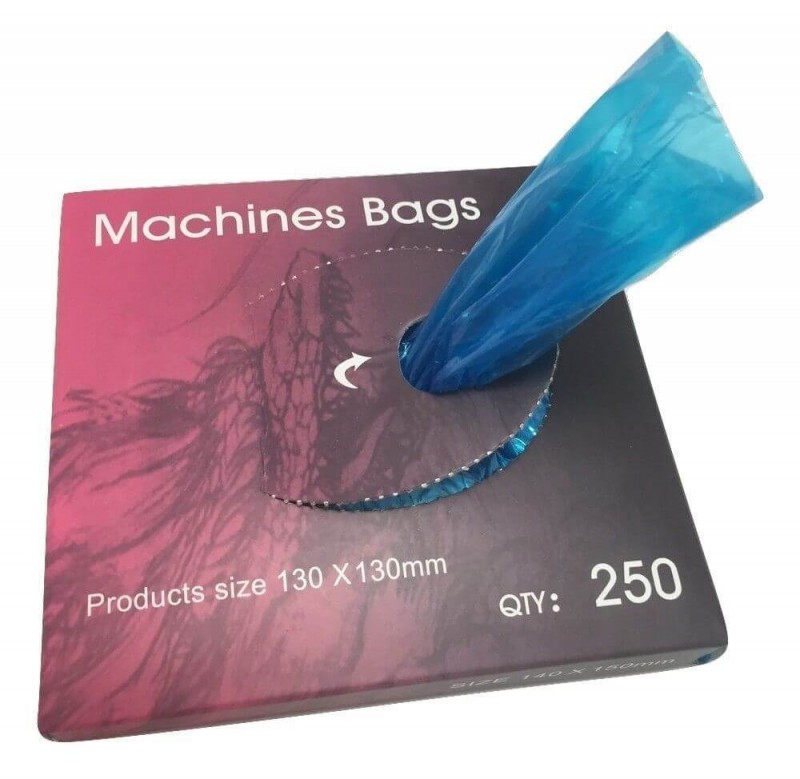 250pcs/lot 130*130mm Disposable Tattoo Machine cover Medical Plastic Tattoo Machine Bags for Tattoo Accessory