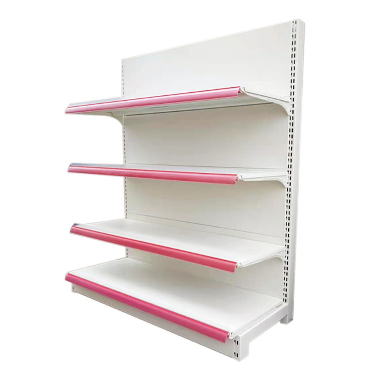 Chuangmeijia High Quality Beautiful Gondola Supermarket Shelf Heavy Duty Cold-rolled Steel Milk White Display