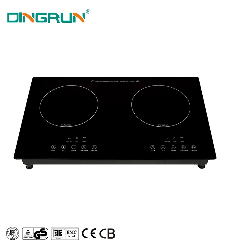 New Design One Button Operation Induction Cooktop 2200W Built In 2 Burner Induction Cooker For Kitchen