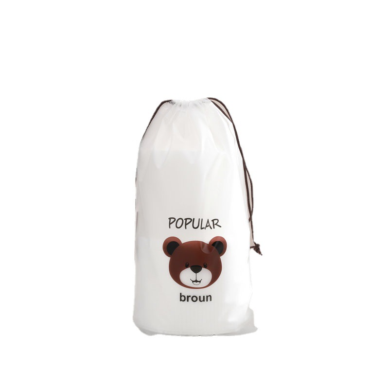 custom cute bear drawstring bag durable waterproof drawstring poly bag plastic small polythene shopping gift drawstring bags