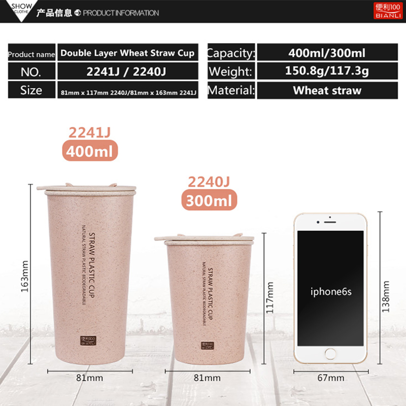 Hot Sales Custom Biodegradable Reusable Sublimation Mug Free Sample Coffee Tumbler Travel Mug