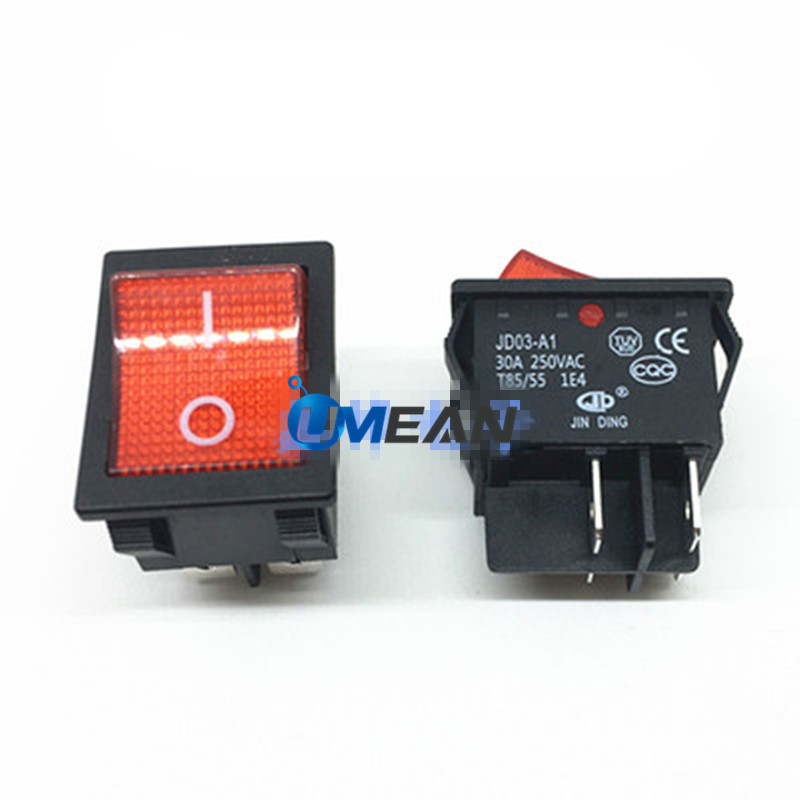 Кулисный Переключатель 30A 250VAC красный с JD03-A1 света для инверторного сварочного аппарата