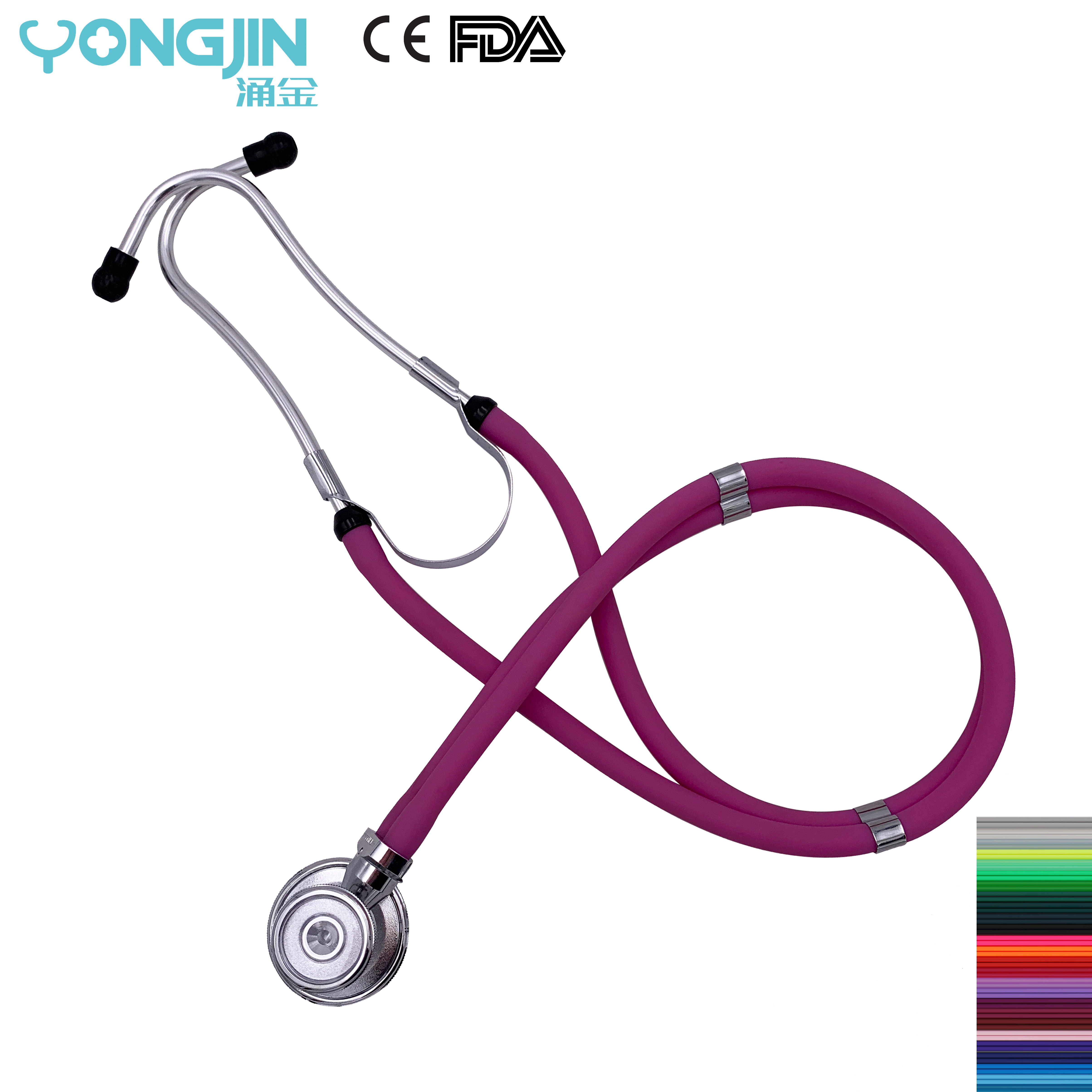 YJ S2224-DR наружный фетальный красочный медицинский стетоскоп Sprague Rappaport с двойной трубкой