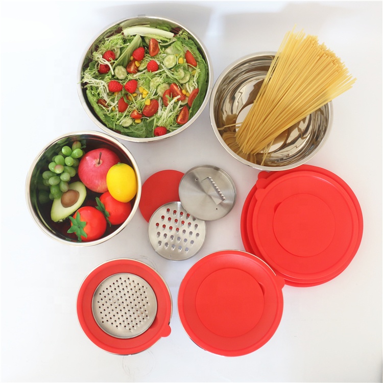 Kitchen Accessories Dinnerware Stainless Steel Mixing Bowls With Lids