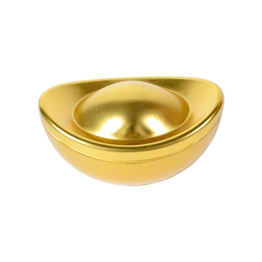 Custom Printed New Year Gold Ingots Shape Metal Tin Box Food Grade Candy Snacks Chocolate Packaging Storage Container Tin Can