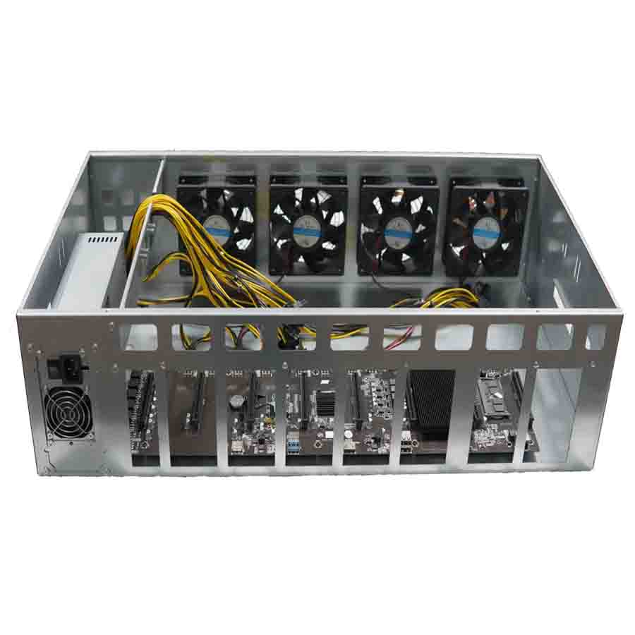 Каркас для майнинга, 8 GPU, графика на открытом воздухе, 8 Gpu, корпус материнской платы сервера с ОЗУ/блоком питания/SSD