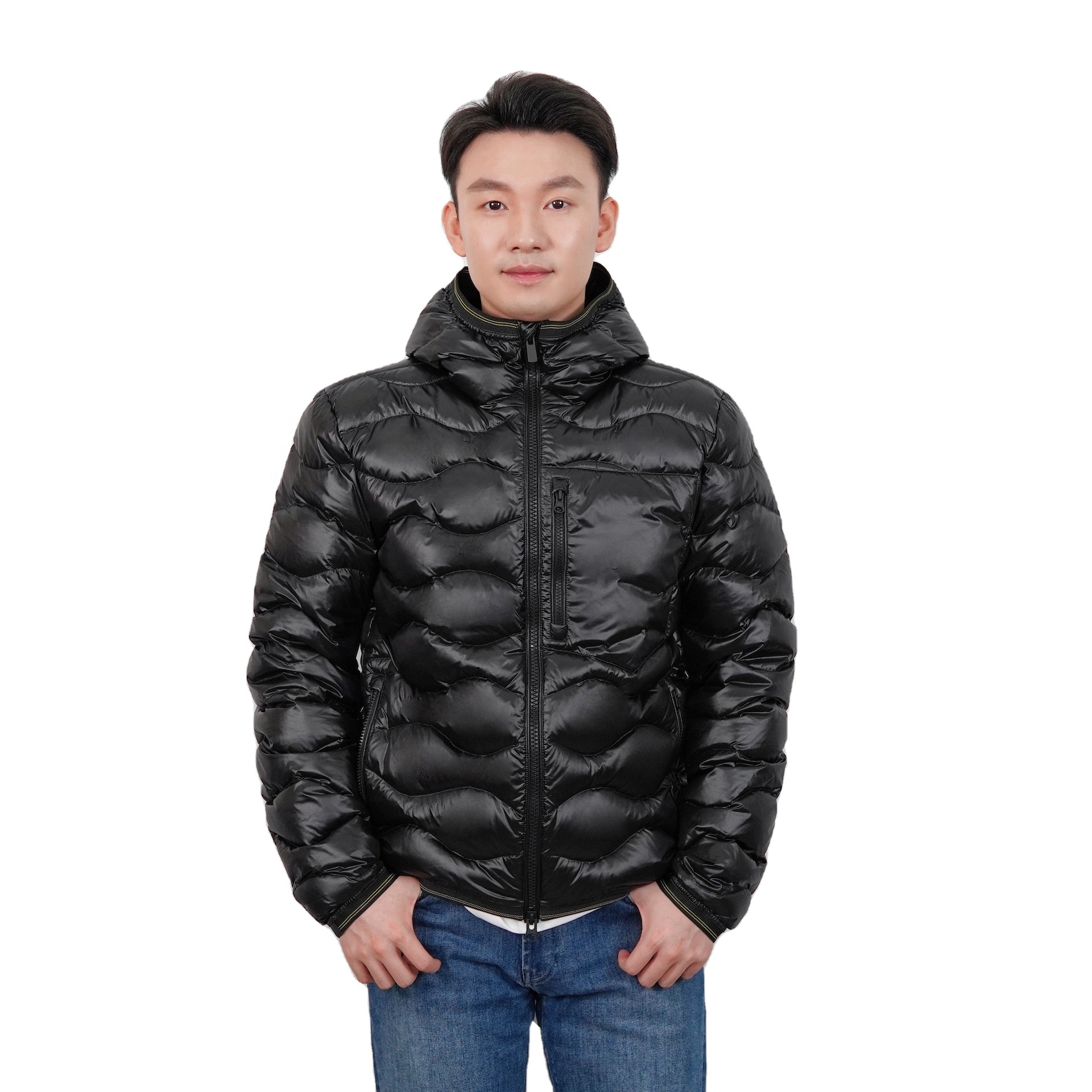 2024 Hooded Heavy Puff Padded Coat OEM , ODM Men's Down Bubble Jackets Best Quality Jacket