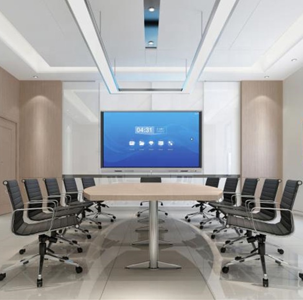 EKAA 55 inch lcd flat panel all in one touch screen monitors smart whiteboard classroom device support Qlcd