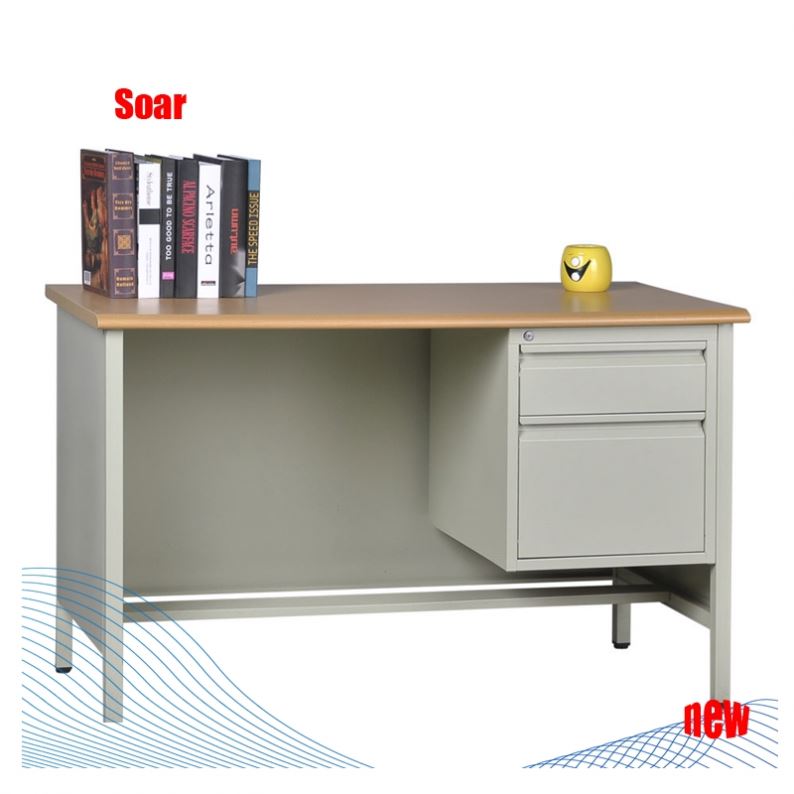 China factory KD office furniture three drawers office desk Metal steel office computer table