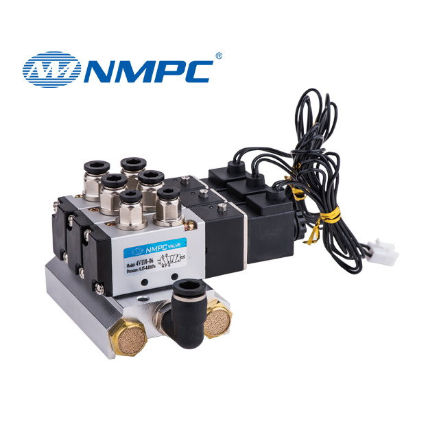 4V210-08 DC24V DC12V одна осветительная головка, 2 Позиция 5 Путь 3 Пневматический электромагнитный клапан база 3 коллекторы