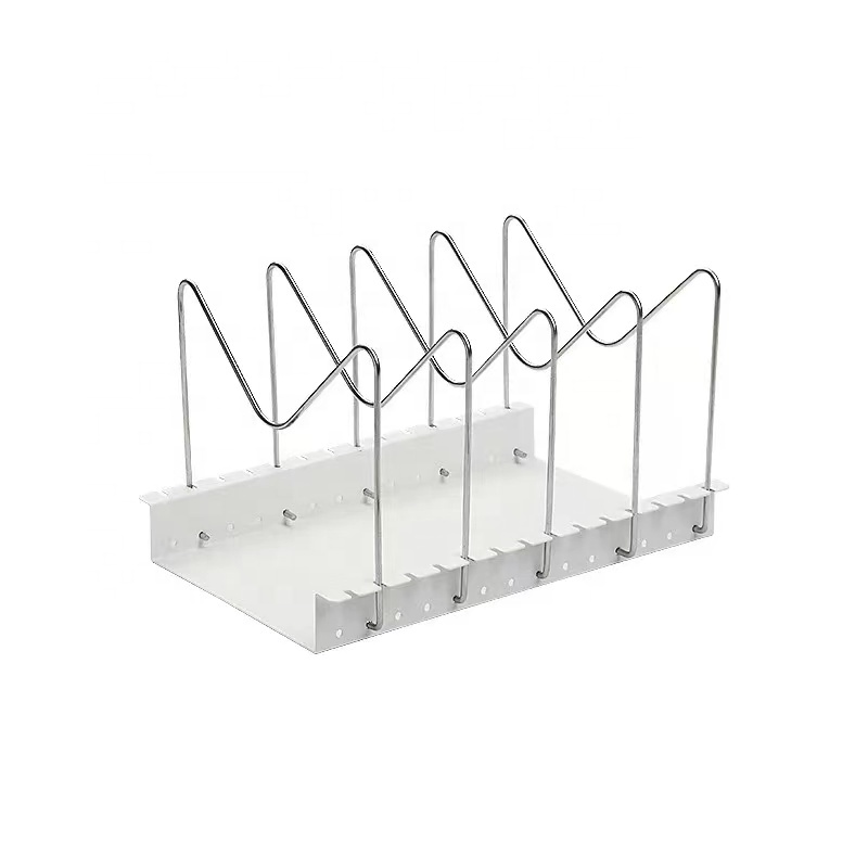A pot cover shelf for the kitchen
