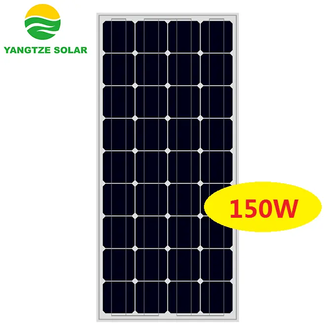 Yangtze 25 years warranty A grade poly 12v 150 w mono solar panels for off grid battery solar system