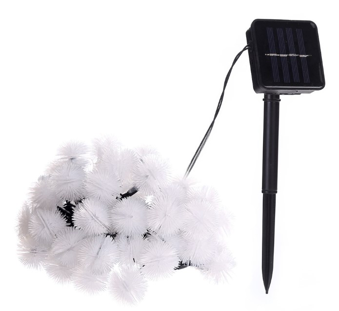 Solar 30LED string garden courtyard decoration Christmas outdoor waterproof snow ball colorful lights