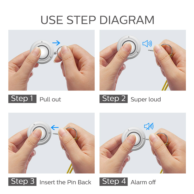 Kerui 120db personal alarm mini keychain personal safety alarm personal siren alarm keychain