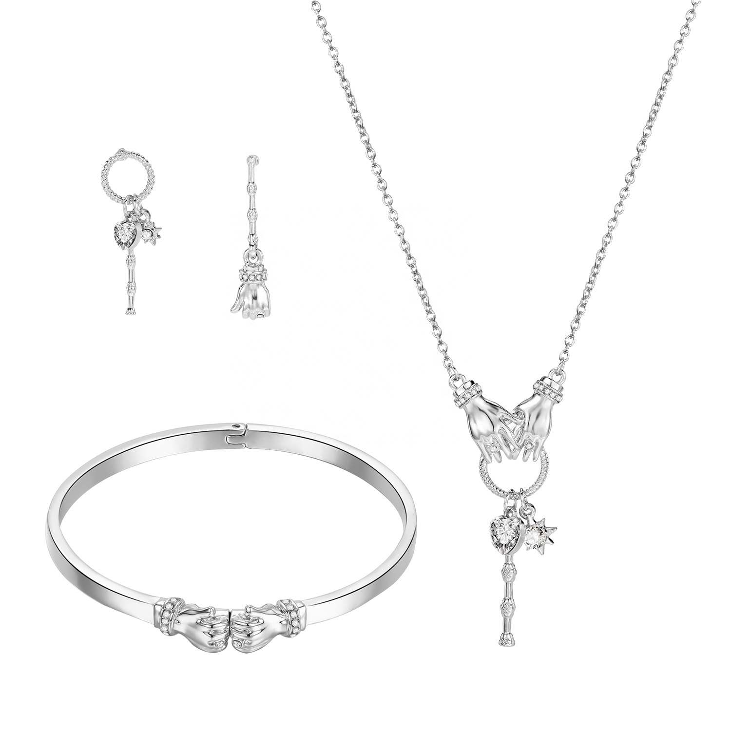 PUSHI new fashion clothes 2021 love you forever necklace totwoo couple jewelry magnetic bracelet for couples 3-piece set