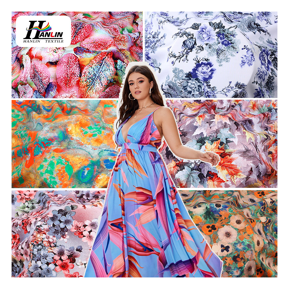 Wholesale Custom 100% Viscose Material Kain Rayon Print Challis Fabrics Woven Digital Printing Viscose Rayon Printed Fabric