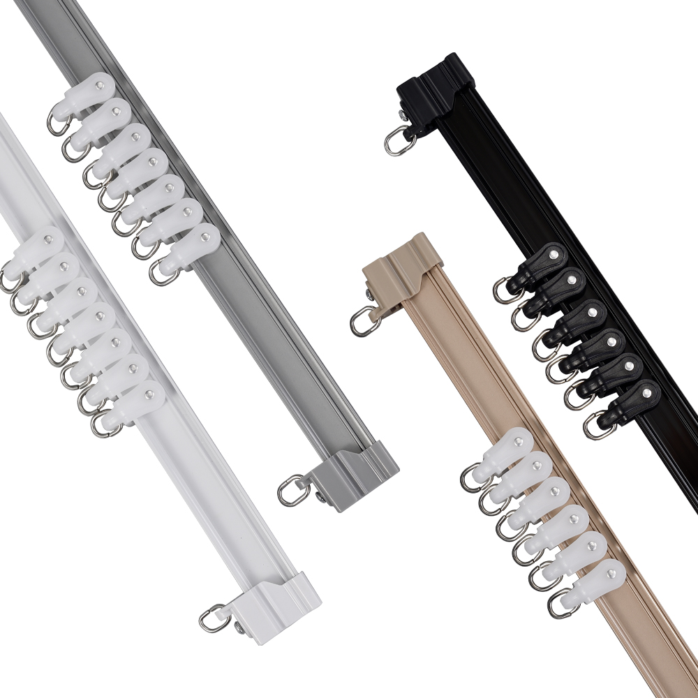 Foshan hospital flexible bending aluminum metal single soft touch curtain track for wave curtain