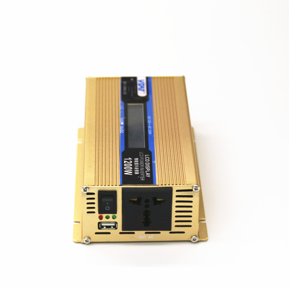 Lcd Display DC To AC Power Inverter 1200W 50hz Car Inverter with USB