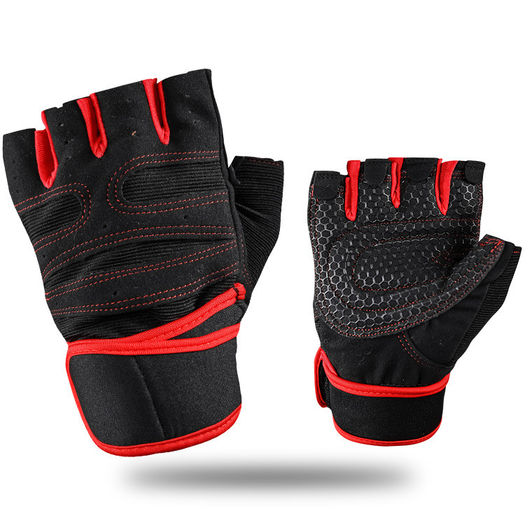 Anti-slip Half Finger Gym Workout Dumbbell Fitness Gloves Weightlifting Wristband