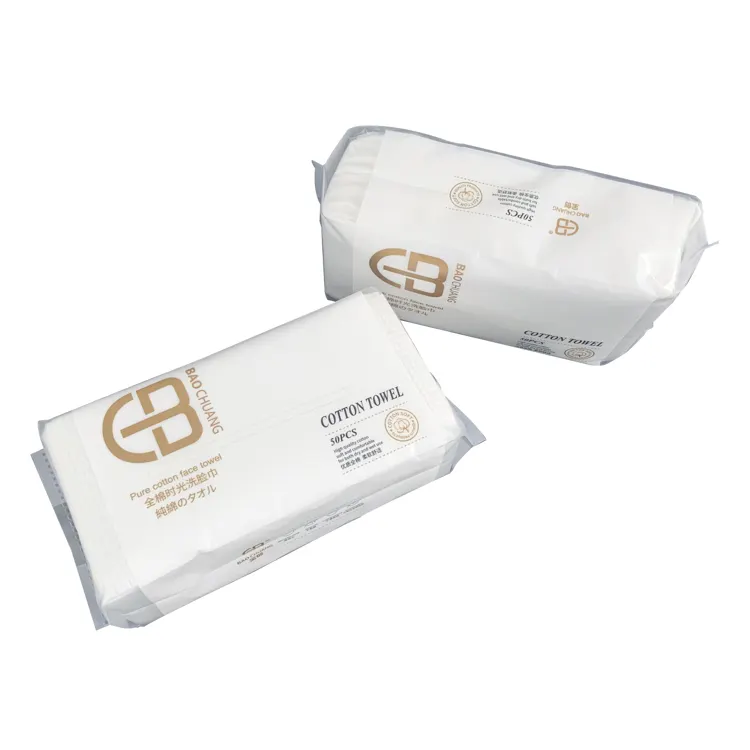 Customized logo high quality non-woven microfiber disposable face towel