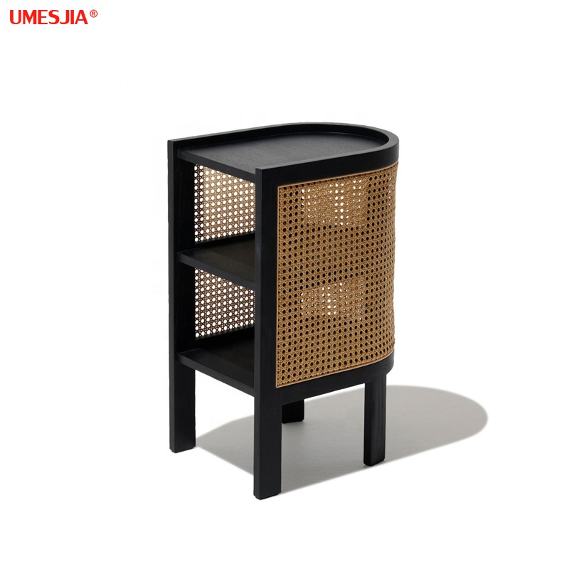 CANE NIGHTSTAND rattan Bedside table storage cabinet