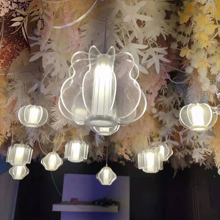Gorgeous 5 heads chandelier wedding hall scene layout stage ceiling lamp wedding