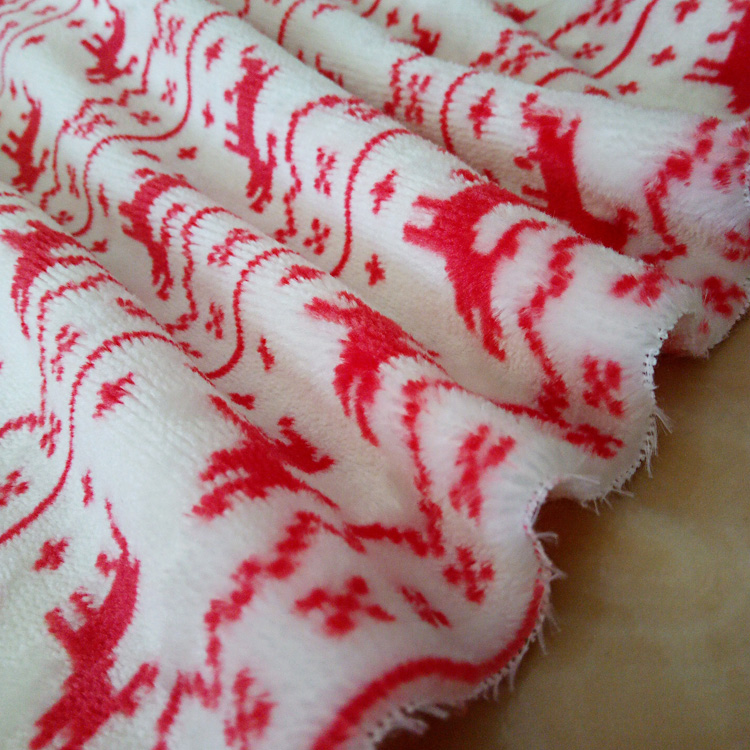 100 polyester comfortable soft deer printed double-sided flannel fleece fabric for blanket