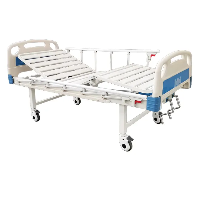 Оптовая продажа, Прямая поставка с завода, дешевая ручная кровать для пациента с 2 кривошипами, Больничная кровать