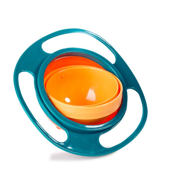 Universal Gyro Bowl Practical Design Children Rotary Balance Novelty Gyro Umbrella 360 Rotate Spill-Proof Solid Feeding Dishes