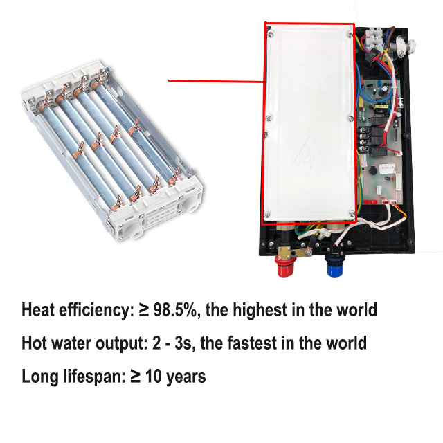 Hannover promotion Long lifespan over 10 years 6.0kw 6.5kw 7.0kw electric tankless instant hot waters