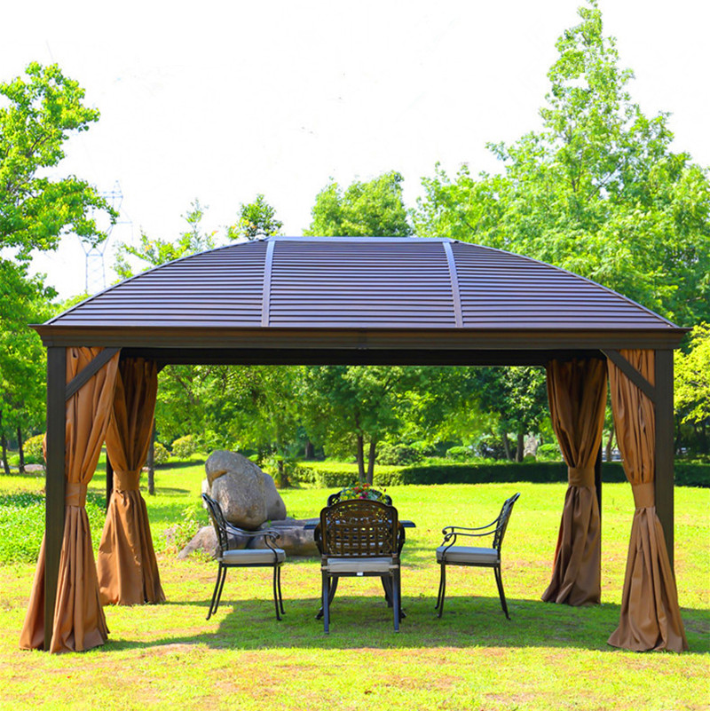 Hot sale outdoor gazebo hardtop Waterproof roof Aluminum lawn awning for villa gazebo garden