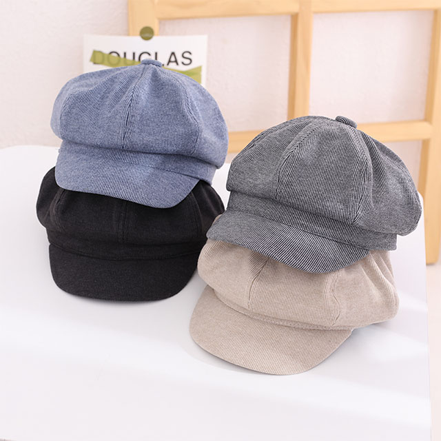 New Autumn And Winter Hats Fashion Peaked Cap Octagonal Hat TR Wool Children's Berets Kids Hat