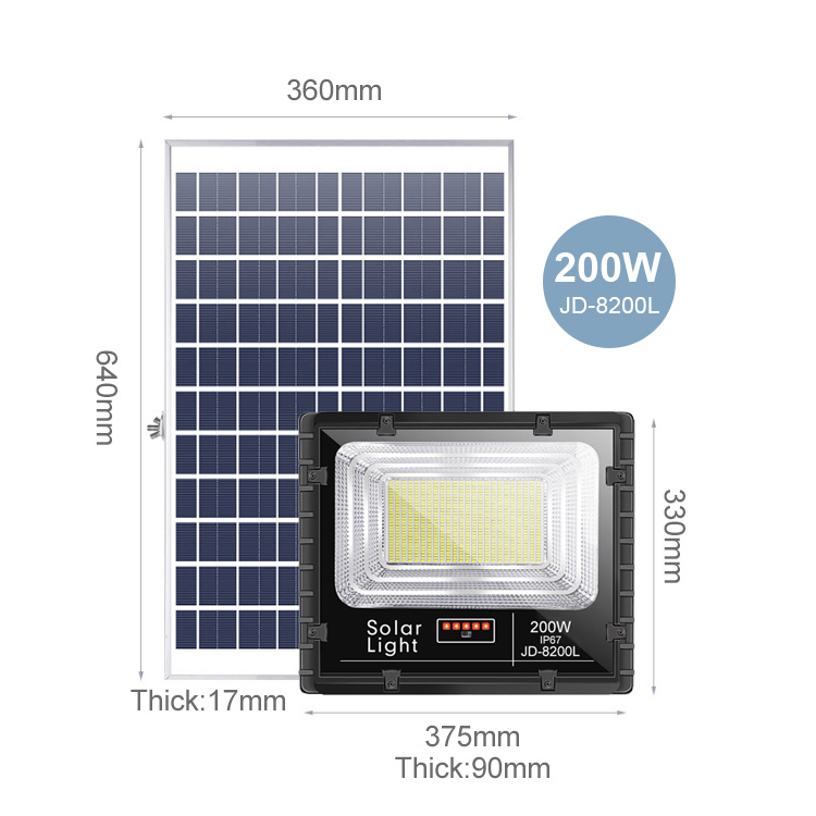 Wholesale price aluminum CE RoHs waterproof IP65 IP67 solar lamps 200w 300w 500w 1000w remote control solar led flood light