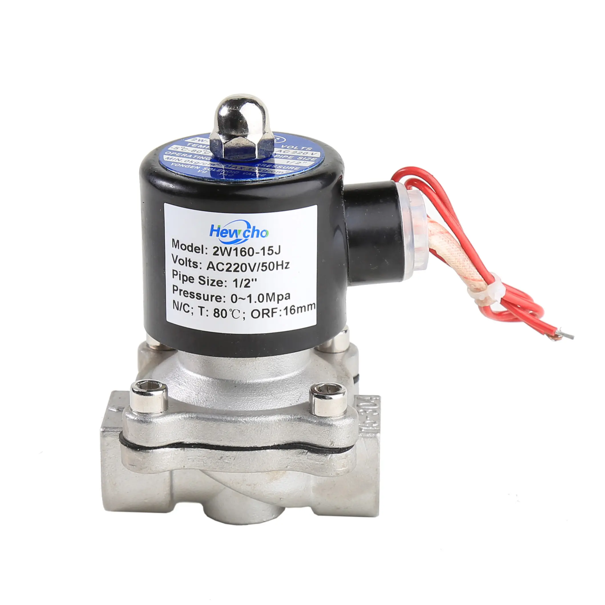 Direct Acting 2W160-15 110V Stainless Steel 304 Normally Closed Solenoid Valve for water