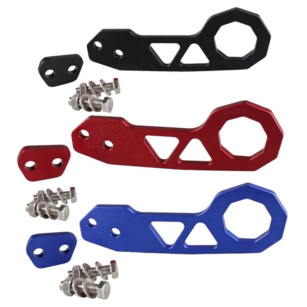 Hot Sale Universal Aluminum Alloy Red Racing Billet Car Auto Rear Bumper Trailer Hook Towing Tools for JDM Auto Civic Integra