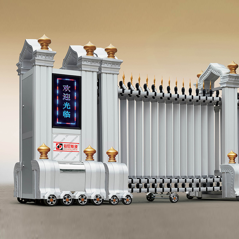 Factory Automatic Retractable Gate Aluminum Alloy Modern Electric Fence Door