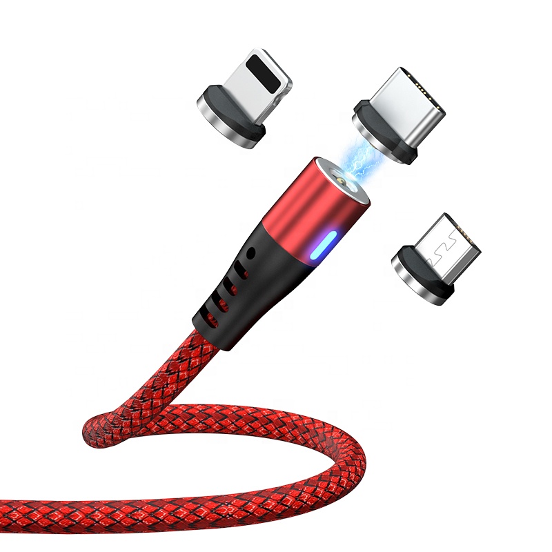 Wholesale 3 in 1 Magnetic USB Cable 2A Charging Cable 360 Rotation USB Magnetic Cable for Promotional Gift