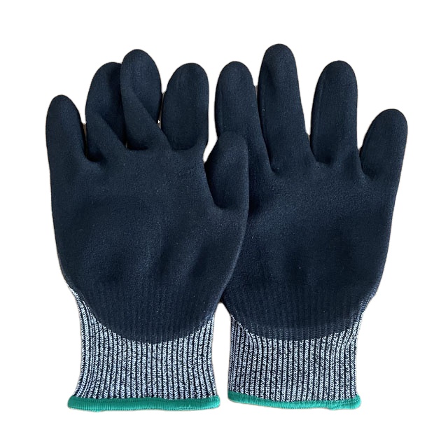 Factory price 2 layer nitrile coated 5 level anti-cut spearfishing hunting gloves