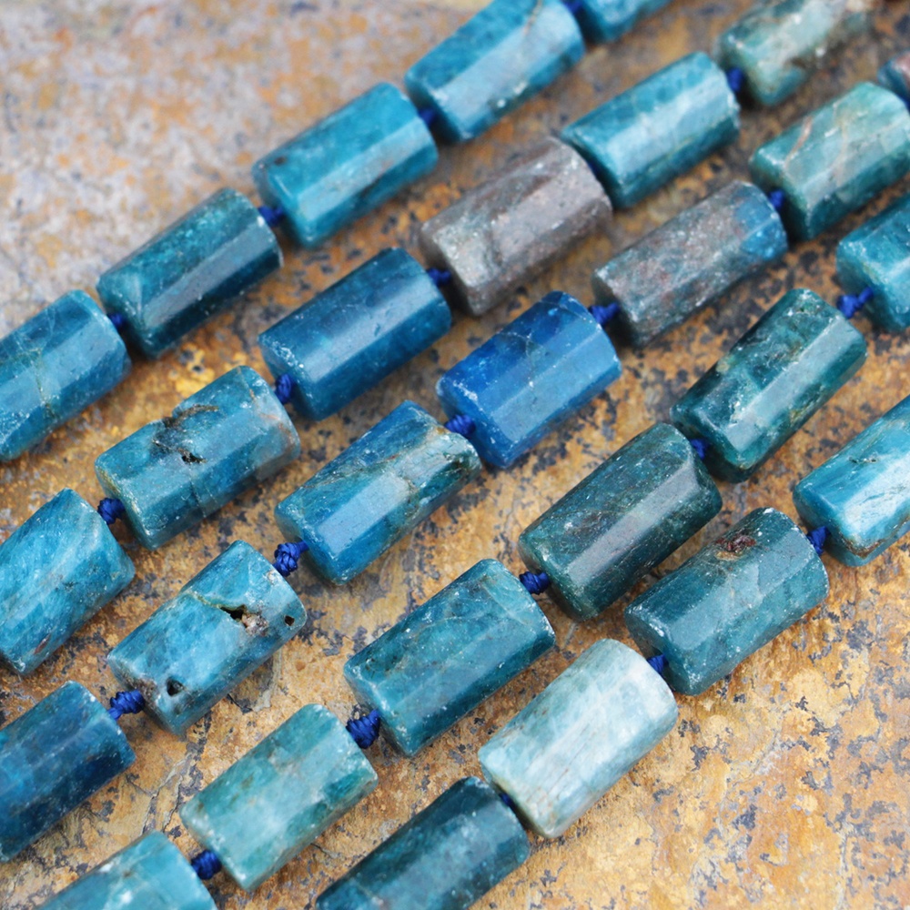 LS-A711 new arrival natural stone beads loose beads cylinder apatite loose beads strands for jewelry making wholesale