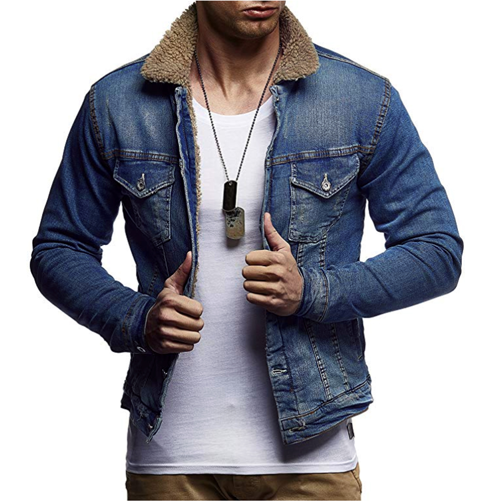 Wholesale new menwear thick wool denim jacket