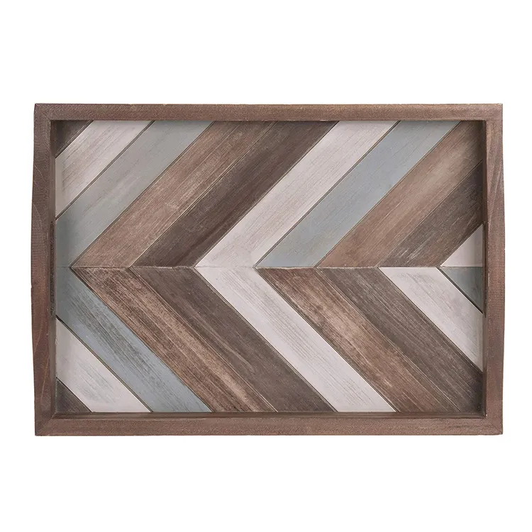 Colorful Stripes Nordic Style Dining Table Wooden Tray Splicing Tray