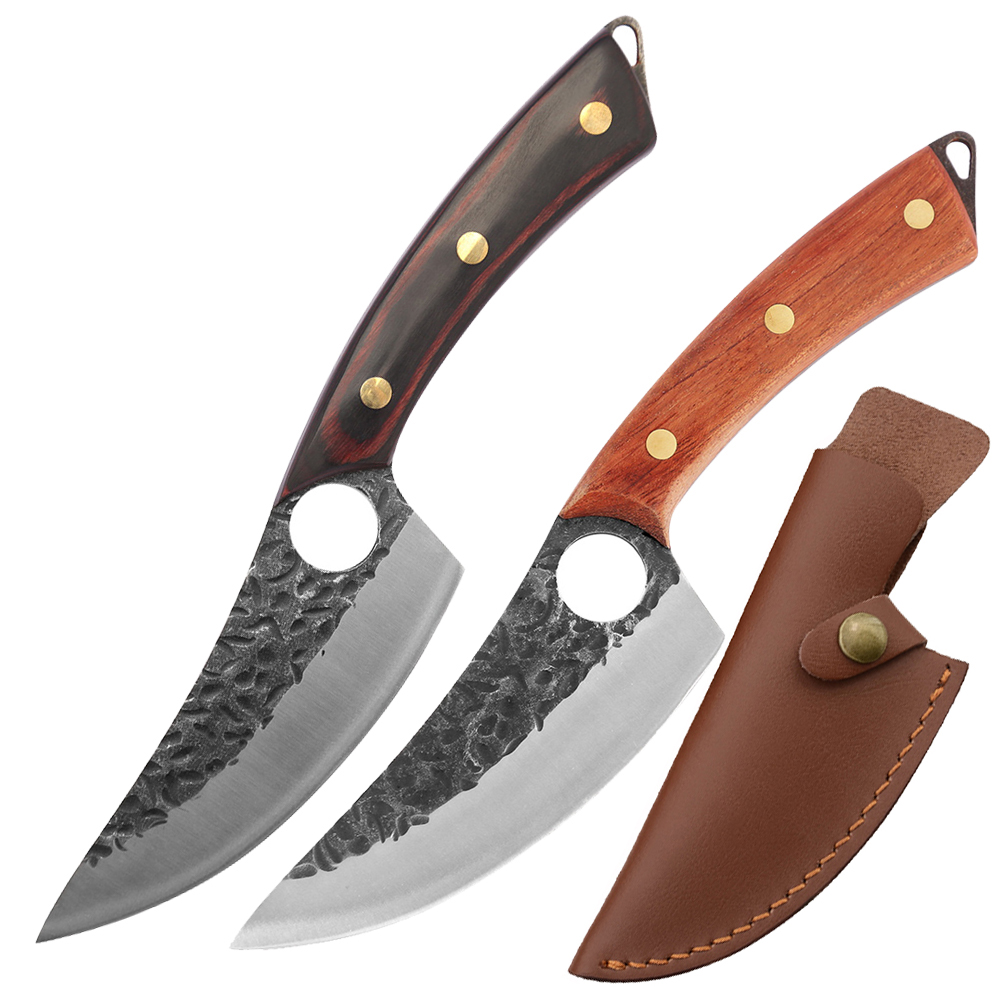 Xingye Dropship 6 Inch Full Tang Non-stick Finger Hole Slaughter Mutton Beef Boning Knives Belt Knife With Leather Sheath