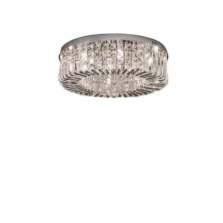 Crystal ceiling lamp light luxury small living room round simple modern led Nordic bedroom chandelier