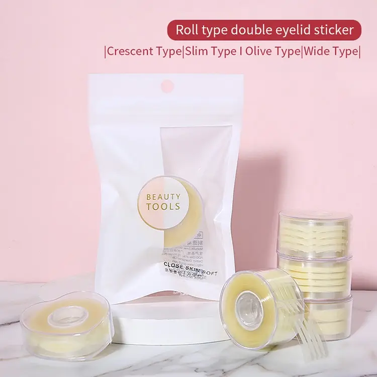 300 Pairs Waterproof Double Eyelid Tape With Roll Case OEM Invicible Mesh Double eyelid stickers A1035-A1039