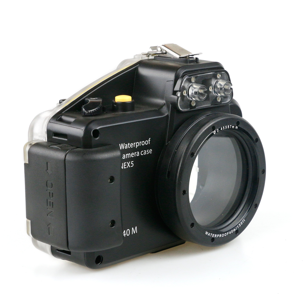 Для Sony Nex-5 Nex5 Nex-5N Nex5n 16 мм фирменнй переходник для объектива Canon 18-55 мм объектив 40 м/130ft Дайвинг камера водонепроницаемый корпус для использования на глубине до Мешок Подводный Чехол Коробка