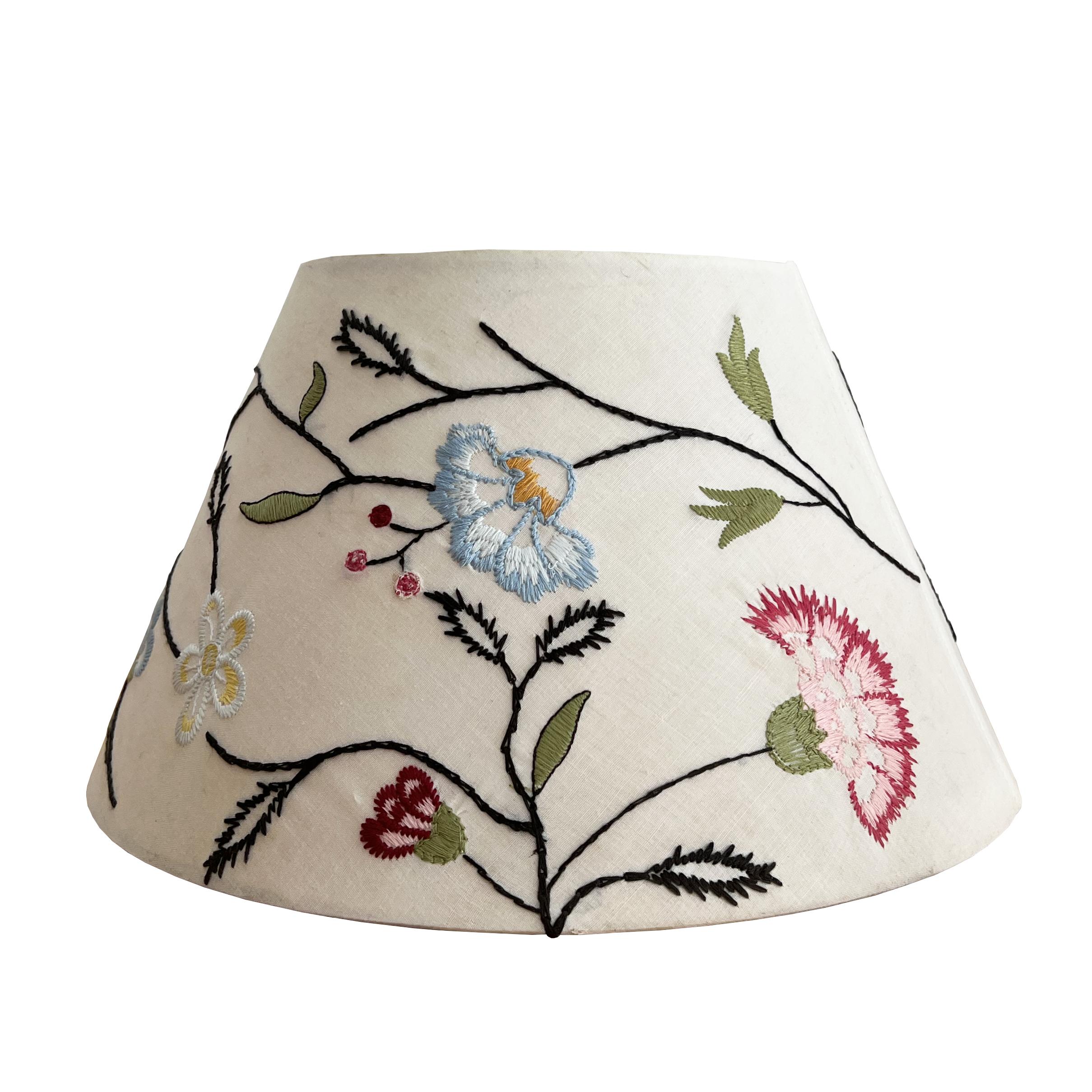 Hot Sale Chinese style Indoor Linen print Fabric shade Trapezoid Lighting Lampshade ,Table Lamp Shade With Spider Ring