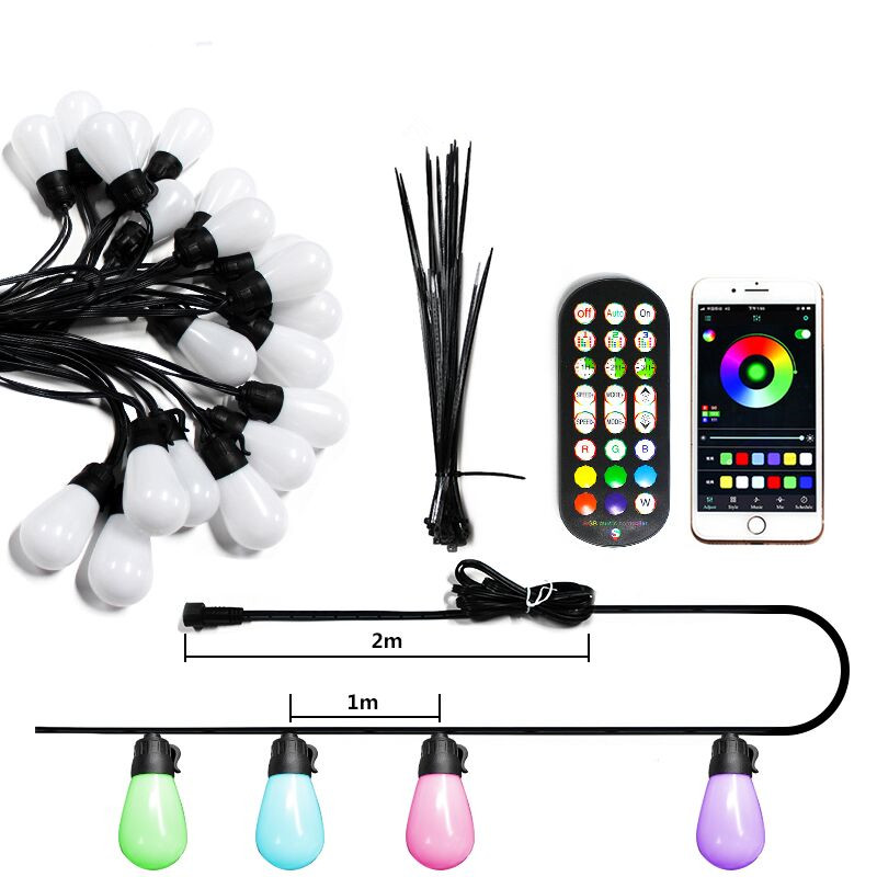 Christmas Festoon Garlands Outdoor Garden Patio Holiday Home Festival Decor Edison Multi color LED Bulb String Lights