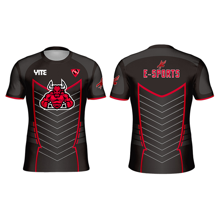 Hot selling custom team e-sport wear 100% polyester sublimation design logo esport jersey
