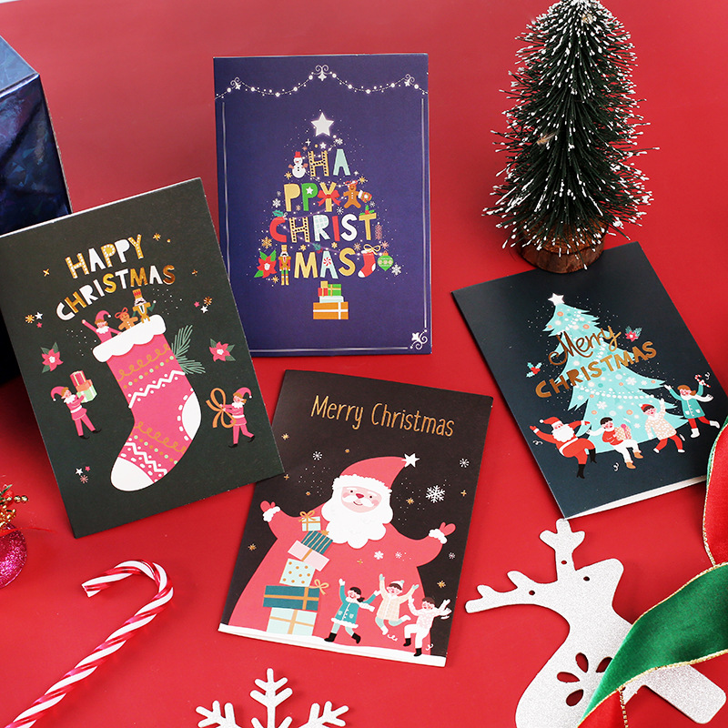 Christmas Gift Cards Packs Greeting Cards With Envelope Christmas Handmade Xmas Wishes Blessing Postcard Message Card